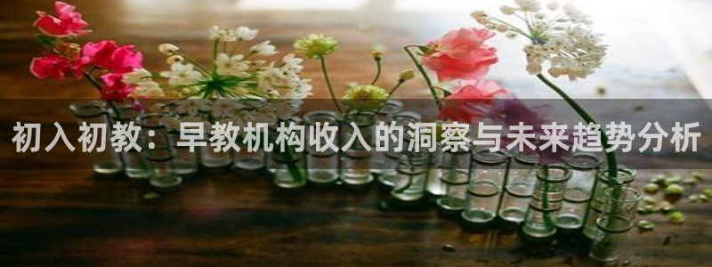 天狮娱乐彩票平台：初入初教：早教机构收入的洞察与未来趋势分析